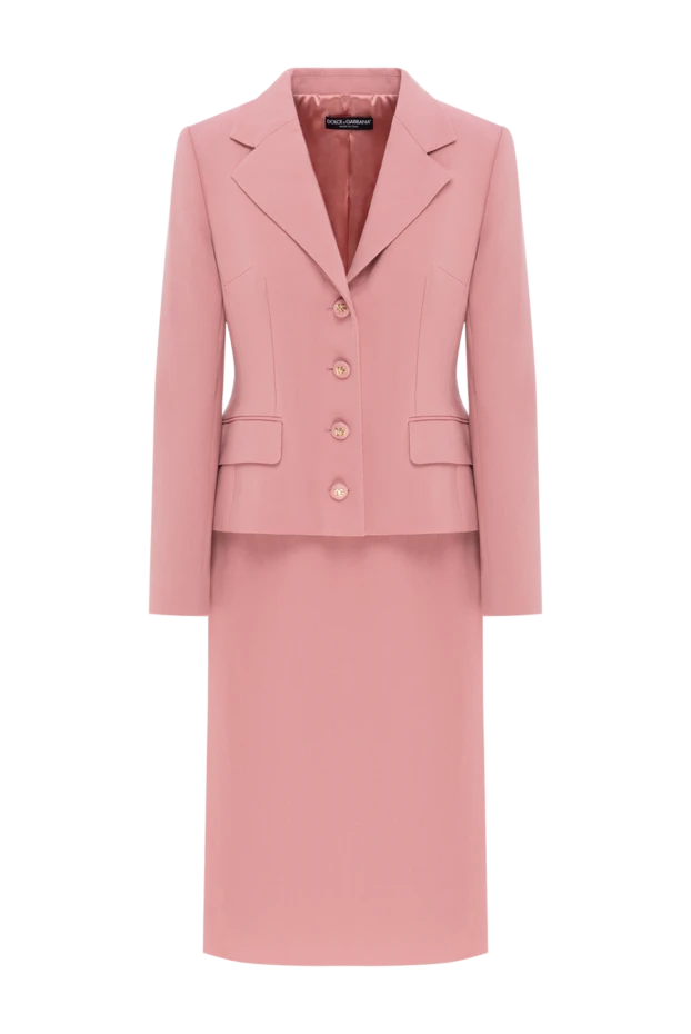 Dolce қызғылт бір төсті жүннен жасалған юбкасымен крептока - фото 1