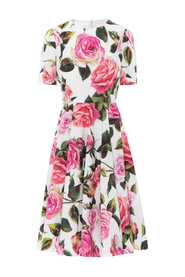 Dolce & Gabbana балалар қуыршақ стиліндегі мақта раушан басылған миди көйлек 189000 - фото 1