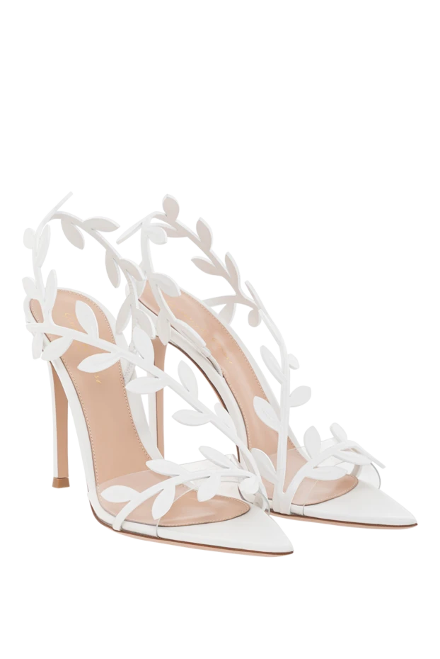 Gianvito Rossi лазермен кесілген гүлді мотиві бар flavia сандалдары ақ 189002 - фото 3