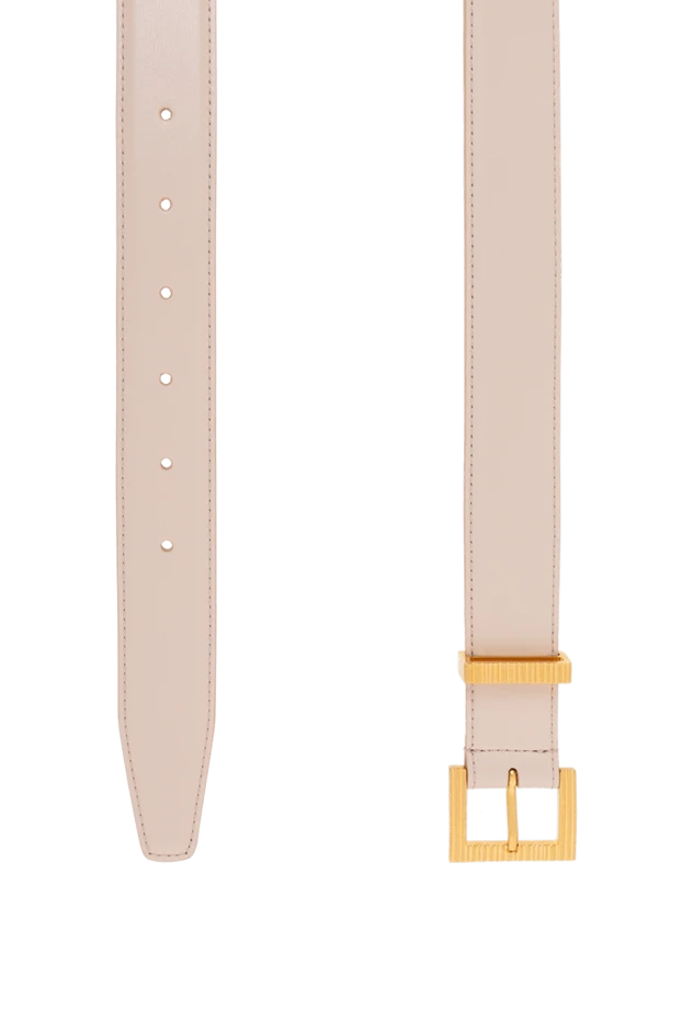 Balmain бұзау терісінен жасалған жолақты алтын түсті металдан жасалған белбеу 189010 - фото 3