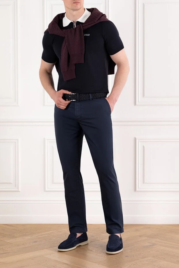 Поло на молнии темно-синего цвета Zilli Golf
из хлопка - фото 2