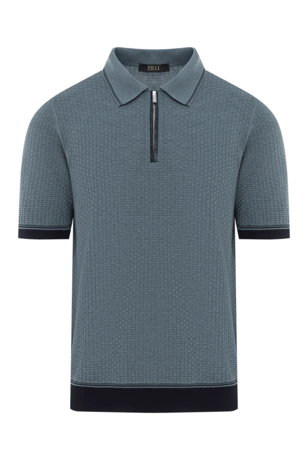 Зип және крокодил былғары кірістірулері бар сұр жібек поло жейде
- фото 1