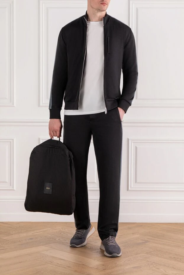 Zilli синий мужской спортивный костюм из хлопка и шелка на молнии 189027 - фото 2