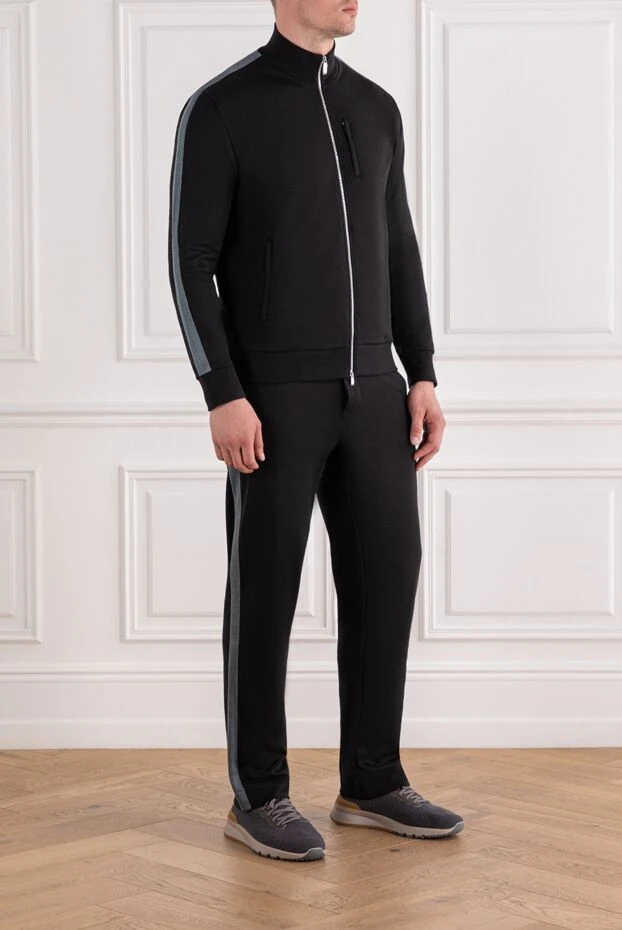 Zilli синий мужской спортивный костюм из хлопка и шелка на молнии 189027 - фото 3