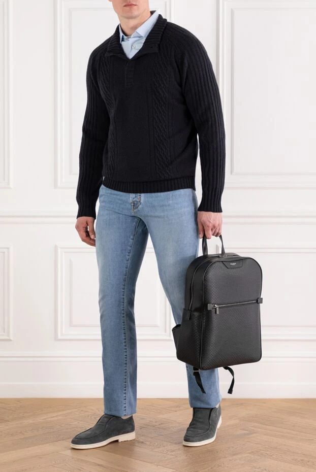 Jacob Cohen мужские голубые джинсы с эффектом потертости из смесового хлопка 189040 - фото 2