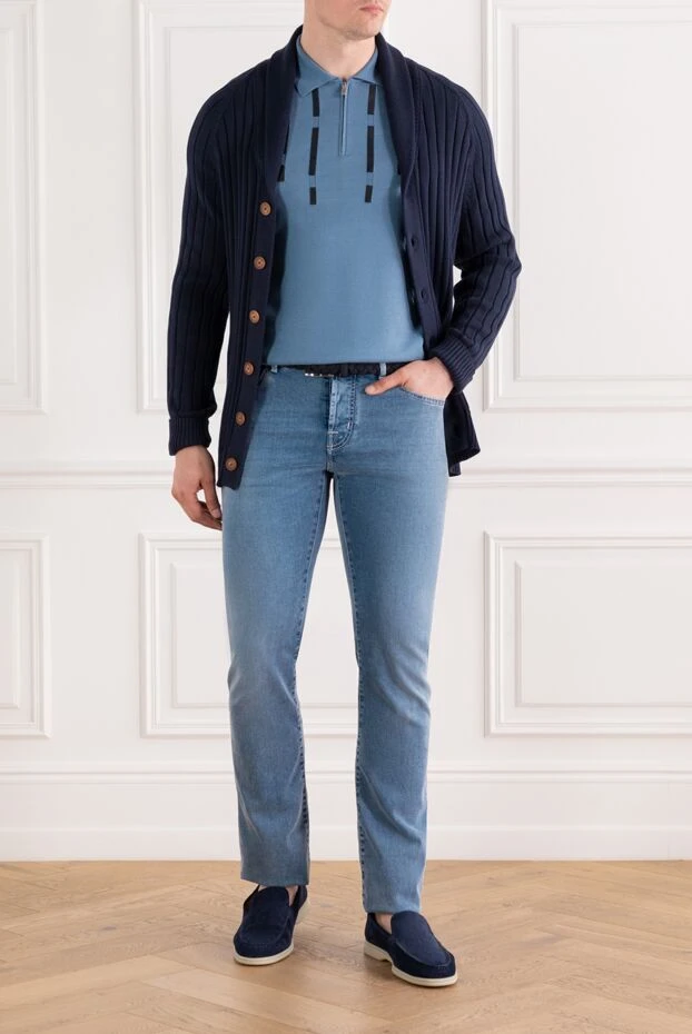 Jacob Cohen светло-голубые джинсы bard с пятью карманами и нашивкой-логотипом 189042 - фото 2