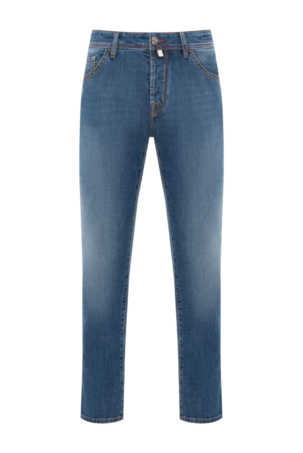 Контрастты тігісі және қолтаңбасы бар созылған джинсы шалбар
- фото 1