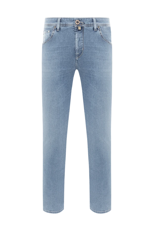 Голубые мужские джинсы из хлопка с лиоцеллом stone washed - фото 1