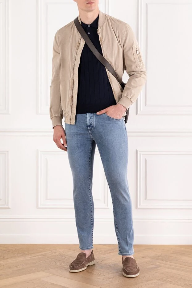 Jacob Cohen blue men's jeans made of cotton with lyocell stone washed 189049 - photo 2