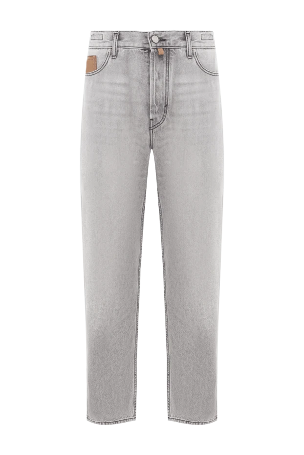 Сұр түсті ерлерге арналған мақта-матадан жасалған Lyocell қиындылық джинсы - фото 1