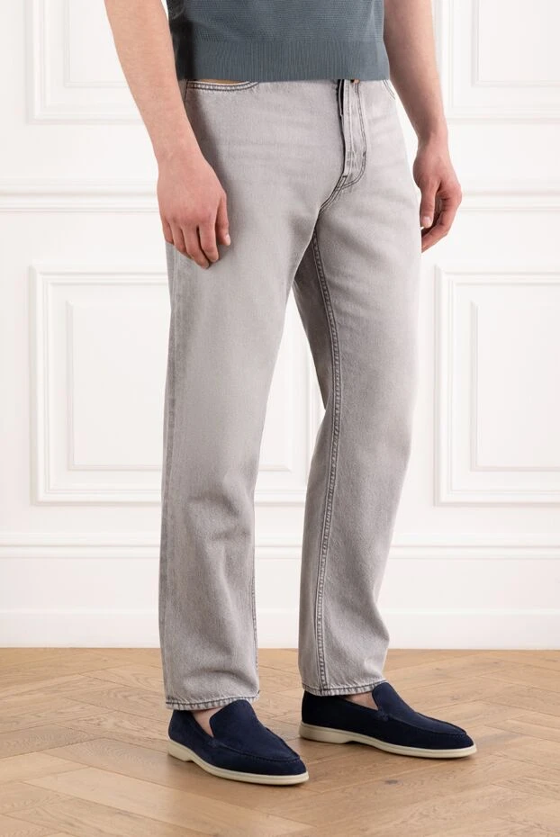 Jacob Cohen серые мужские джинсы из хлопка с лиоцеллом с потертостями 189054 - фото 3