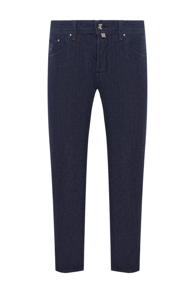 Бес қалталы қара көк ерлер тік джинсы - фото 1