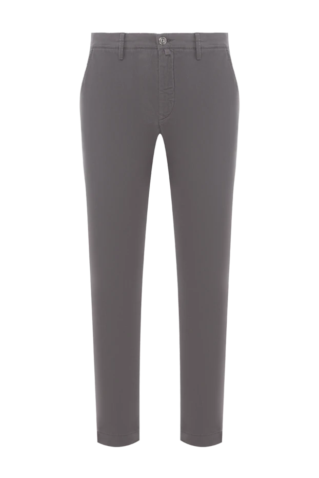 Классикалық бекіткіші және кестелі логотипі бар графитті мақта шалбар - фото 1