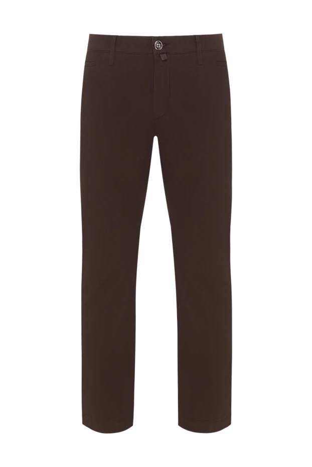 Коричневые брюки-чиносы из эластичного хлопка мужские - фото 1