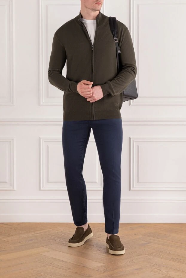 Jacob Cohen темно-синие джинсы мужские зауженные 189073 - фото 2