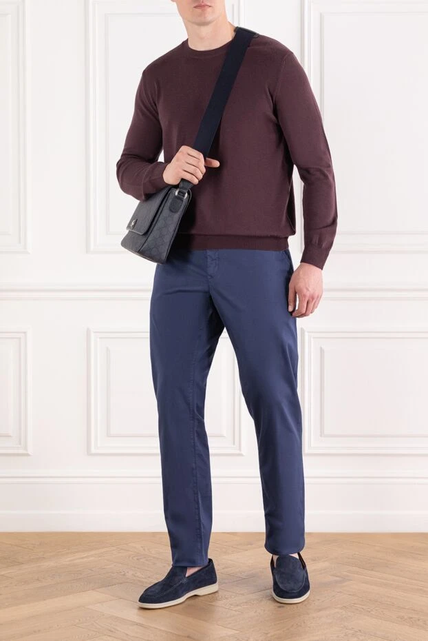 Jacob Cohen брюки из эластичного хлопка и лиоцелла синие мужские 189074 - фото 2