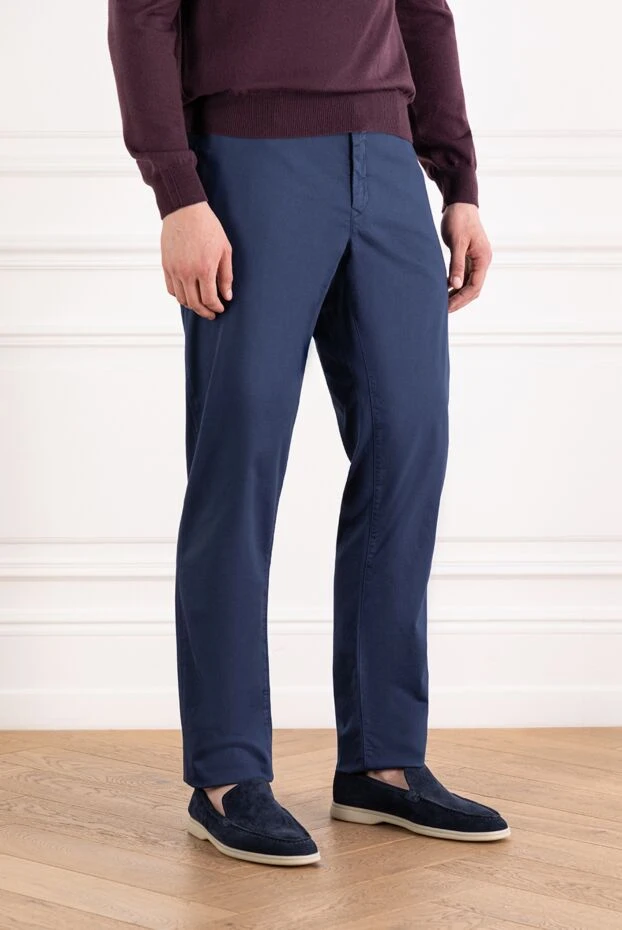 Jacob Cohen брюки из эластичного хлопка и лиоцелла синие мужские 189074 - фото 3