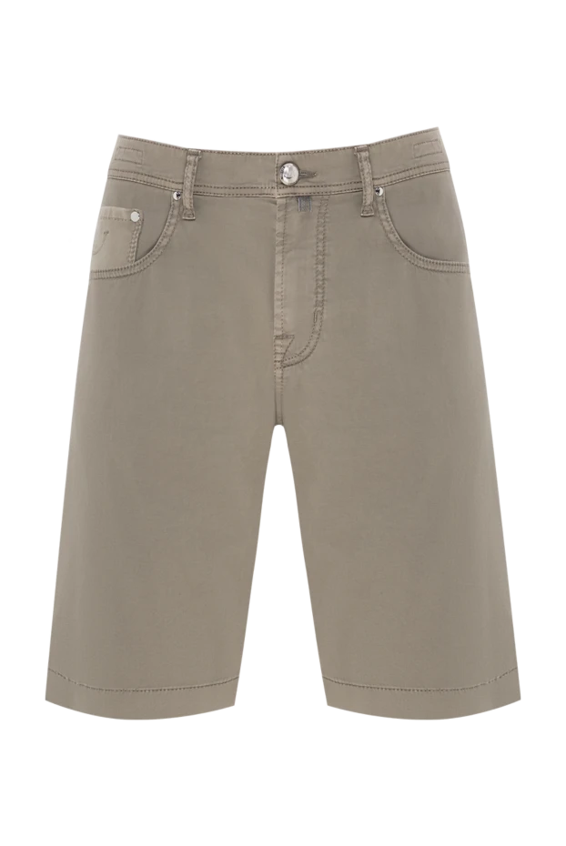 Бежевый мақтадан тігілген ерлерге арналған джинсы шорт - фото 1