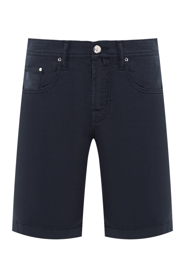 Шорты тёмно-синего цвета из хлопка с классической джинсовой посадкой - фото 1