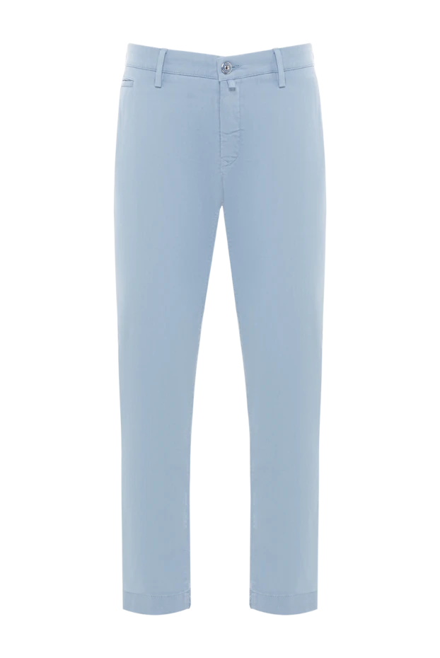 Брюки-чиносы из светло-голубого эластичного хлопка с лиоцеллом - фото 1