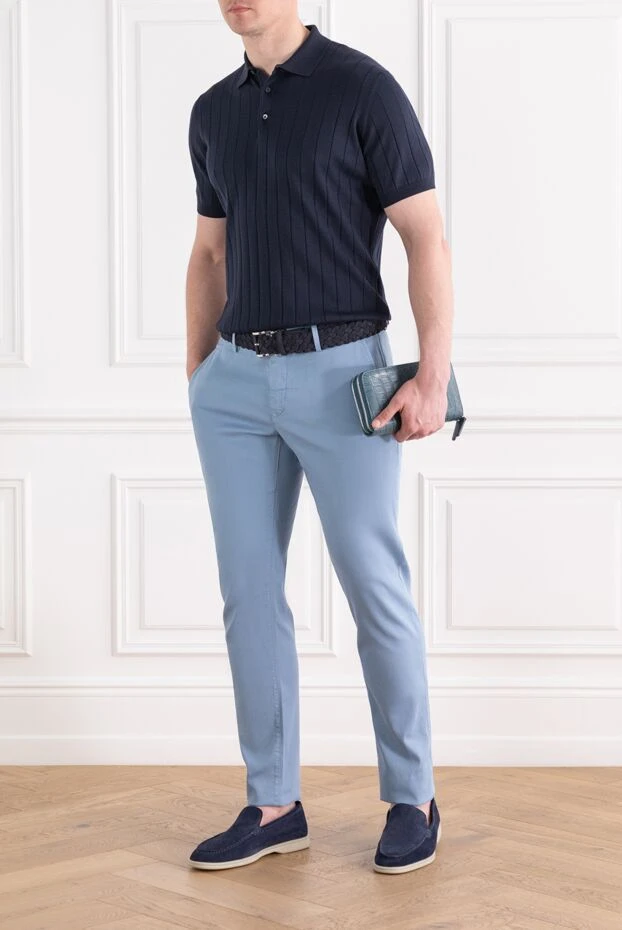 Jacob Cohen брюки-чиносы из светло-голубого эластичного хлопка с лиоцеллом 189082 - фото 2