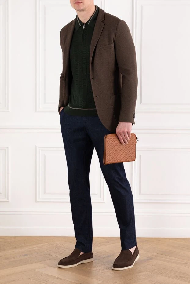 Jacob Cohen прямые брюки из смесового хлопка с фактурной поверхностью и средней посадкой синие
 189084 - фото 2