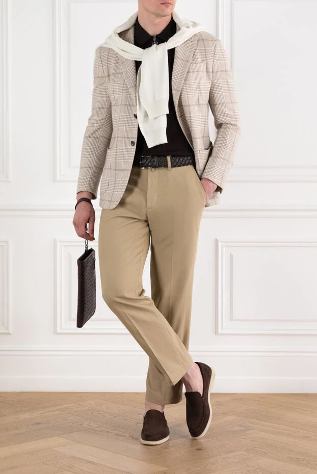 Jacob Cohen бежевые брюки из чистого хлопка мужские 189090 - фото 2
