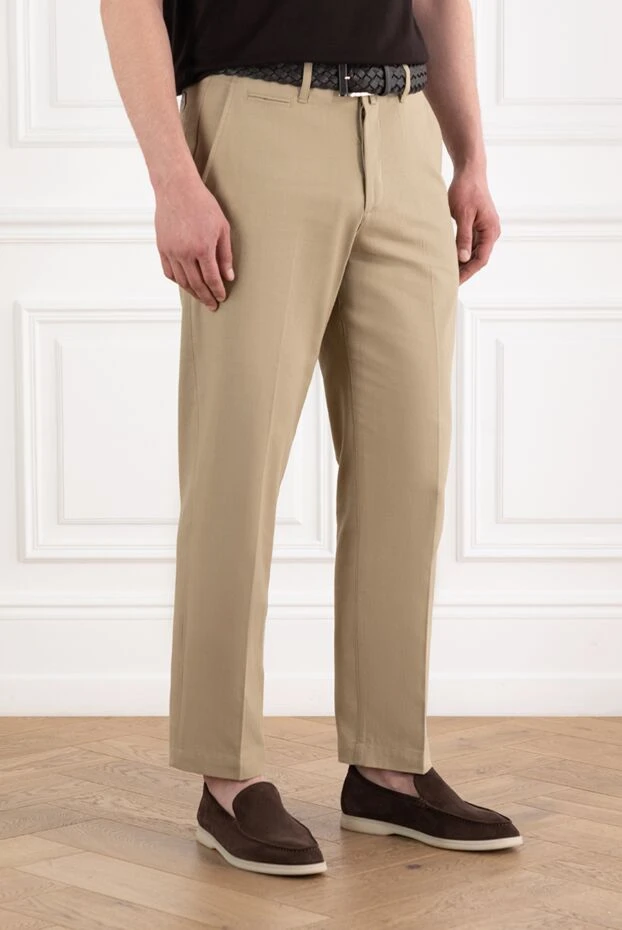 Jacob Cohen бежевые брюки из чистого хлопка мужские 189090 - фото 3