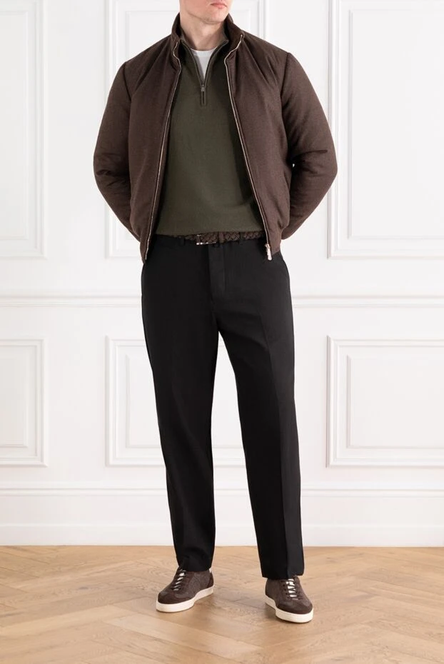 Jacob Cohen элегантные брюки чёрного цвета из гладкого материала со стрелками и прорезными карманами 189091 - фото 2