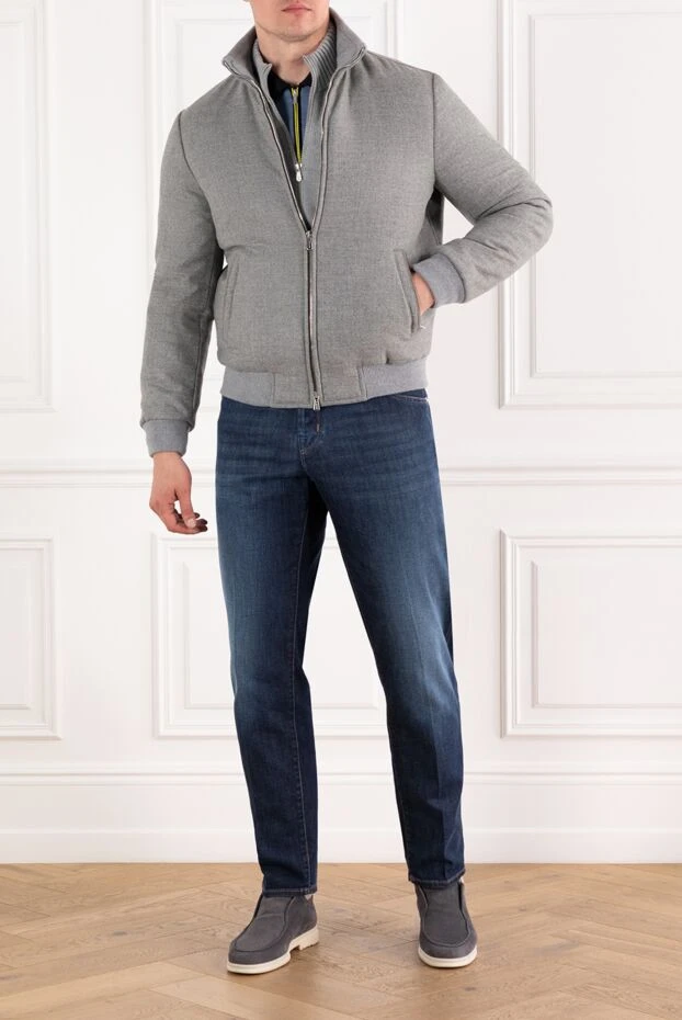 Enrico Mandelli gray short down jacket made of wool and cashmere for men 189093 - photo 2