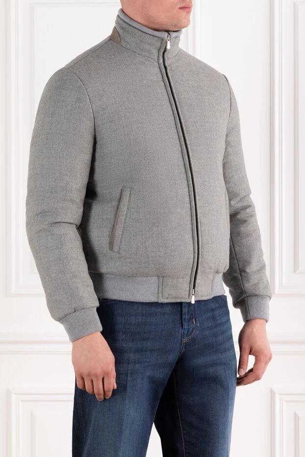 Enrico Mandelli gray short down jacket made of wool and cashmere for men 189093 - photo 3