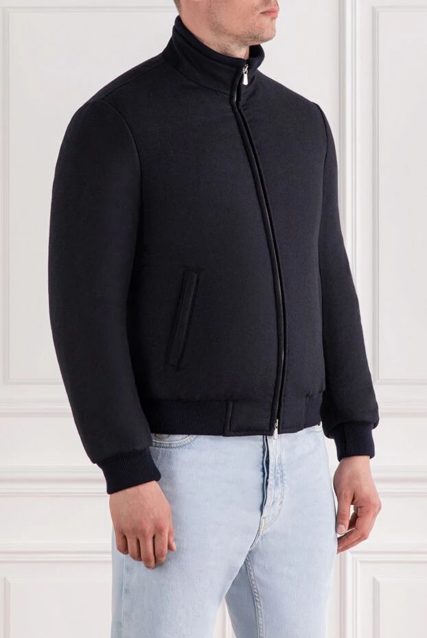 Enrico Mandelli blue short down jacket made of wool and cashmere for men 189094 - photo 3