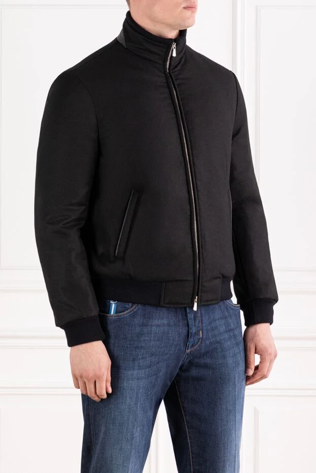 Enrico Mandelli men's short down jacket made of wool and cashmere black 189095 - photo 3
