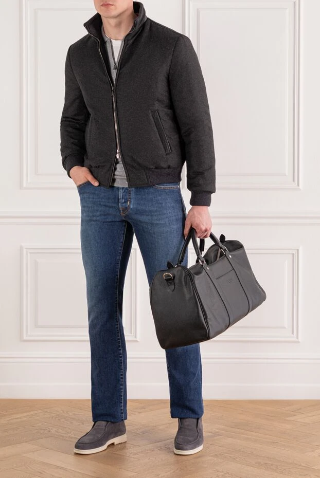 Enrico Mandelli men's short down jacket made of wool and cashmere gray 189096 - photo 2