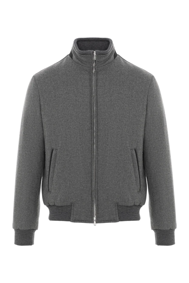 Gray wool and cashmere down jacket with elasticated knit and zip
- photo 1