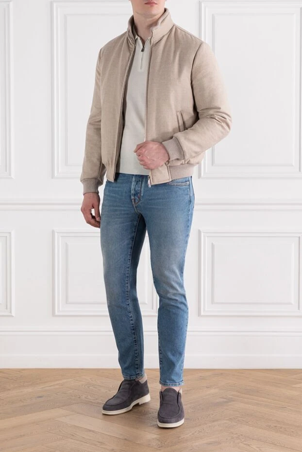 Enrico Mandelli beige short down jacket made of wool and cashmere for men 189099 - photo 2