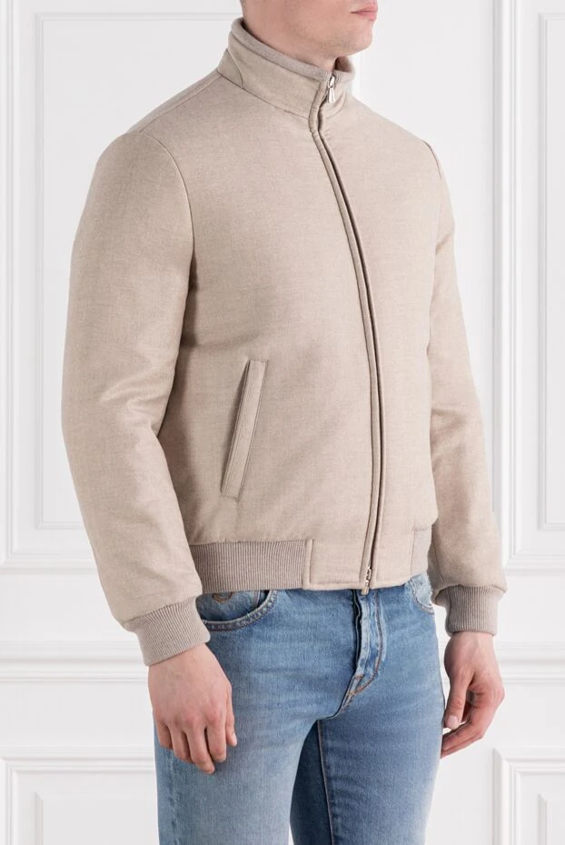 Enrico Mandelli beige short down jacket made of wool and cashmere for men 189099 - photo 3