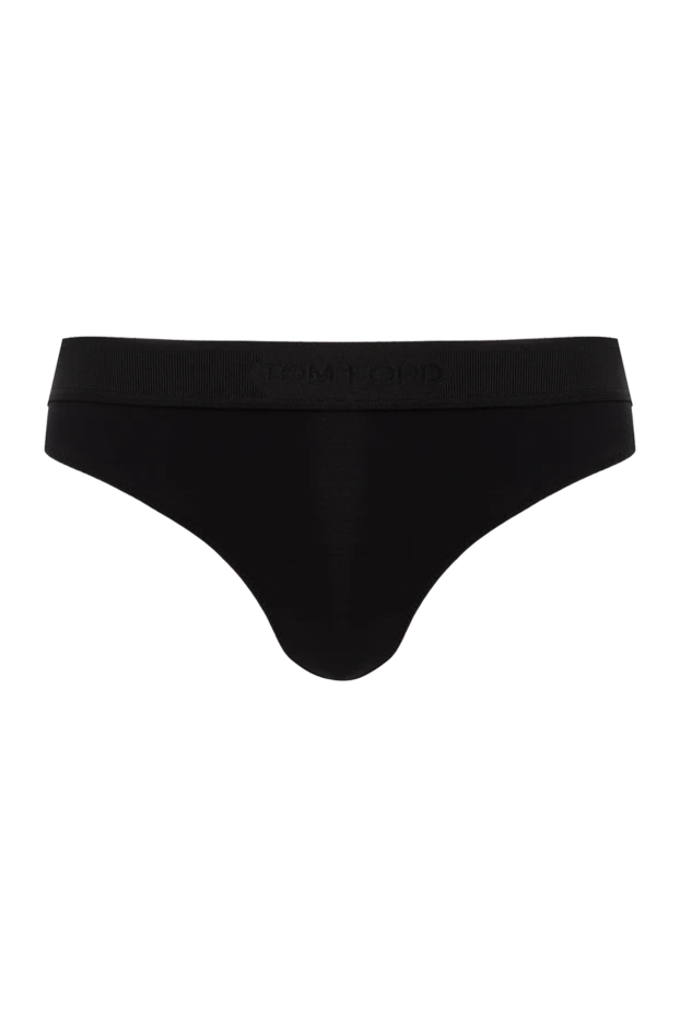 Branded Modal Thong with Logo Black - photo 1