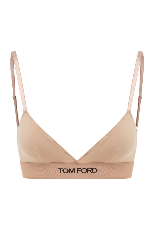 Branded stretch bra beige modal - photo 1