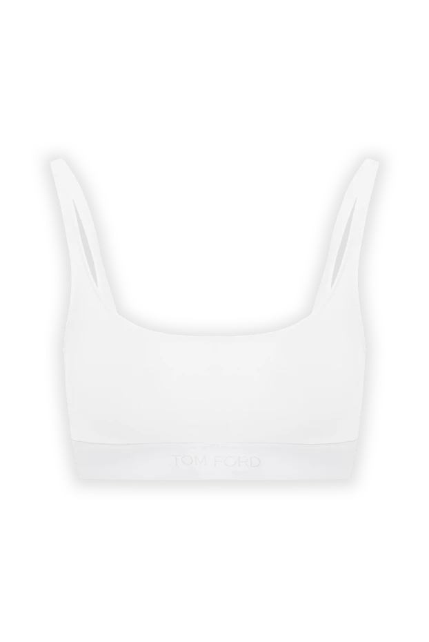 Branded Stretch Modal Bra With Logo White - photo 1