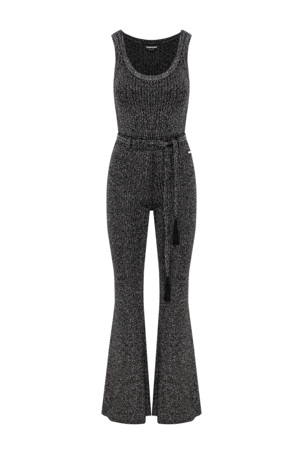 Knitted women's suit vest with trousers gray viscose Vanise' - photo 1