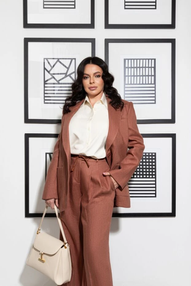 Tom Ford тара таза былғарыдан жасалған орташа сөмке бежевый 189122 - фото 2