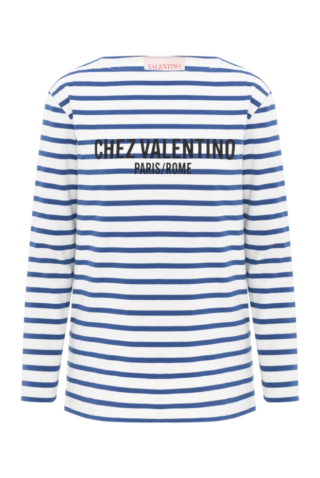 Женская полосатая футболка с длинным рукавом с логотипом белая
- фото 1