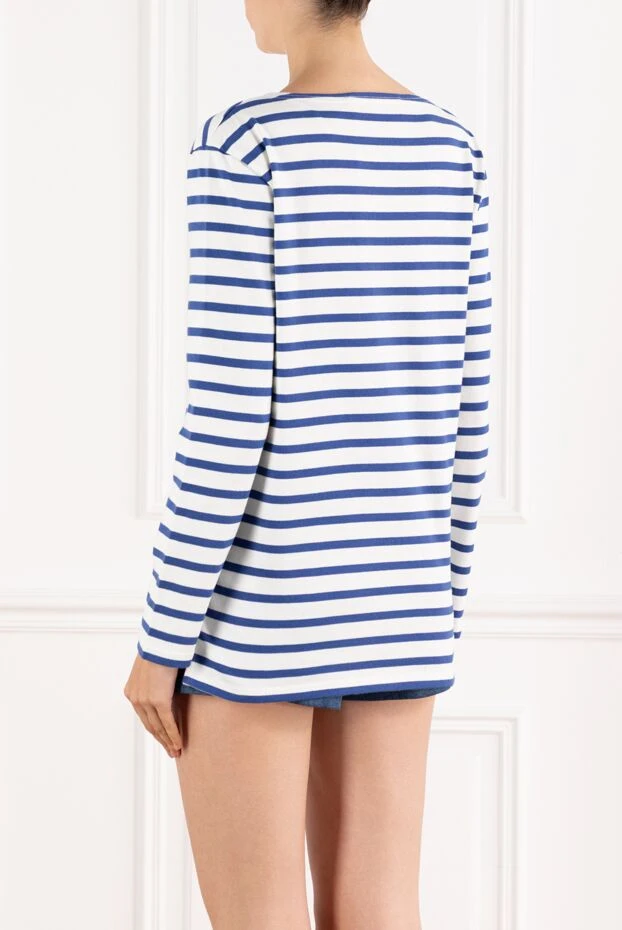 Valentino женская полосатая футболка с длинным рукавом с логотипом белая

 189127 - фото 3