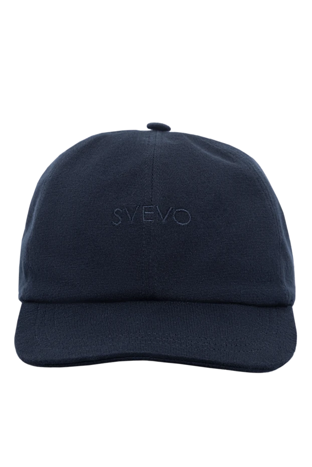 Темно-синяя бейсболка с вышитым логотипом мужская - фото 1