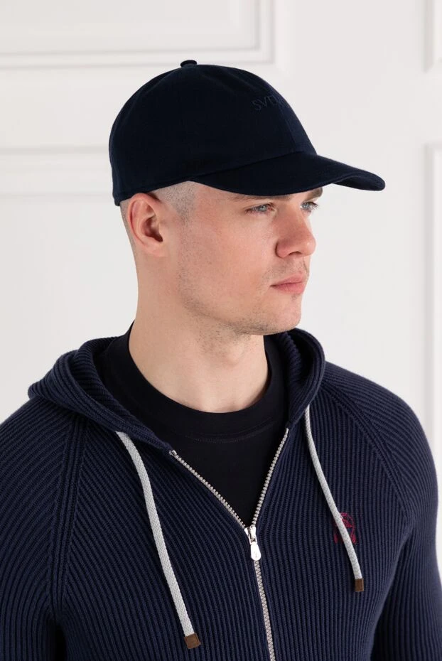 Svevo темно-синяя бейсболка с вышитым логотипом мужская 189132 - фото 2