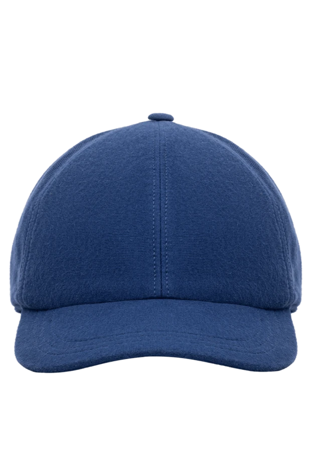 Blue Men's Baseball Cap Made of Italian Cotton - photo 1