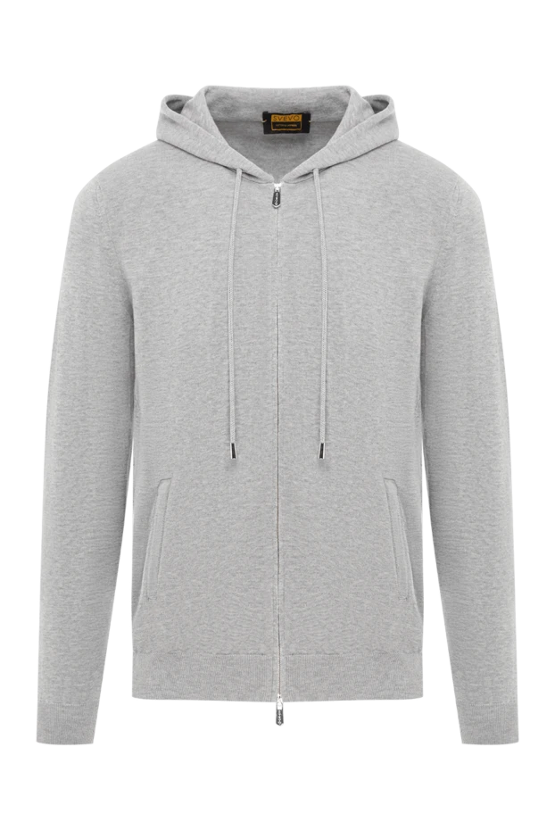 Серая спортивная кофта из трикотажного кашемира с капюшоном
- фото 1