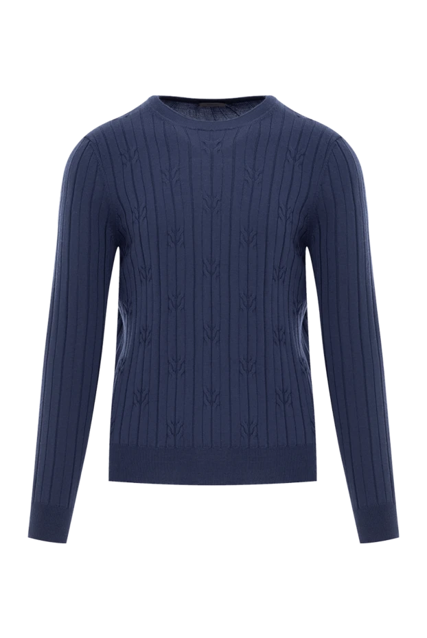 Жүннен жасалған қырлы тоқылған ерлер көгілдір мойын - фото 1