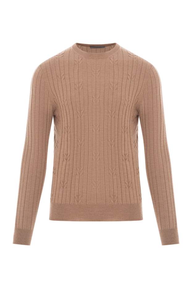 Трикотажный джемпер в вертикальную полоску с объёмной текстурой - фото 1